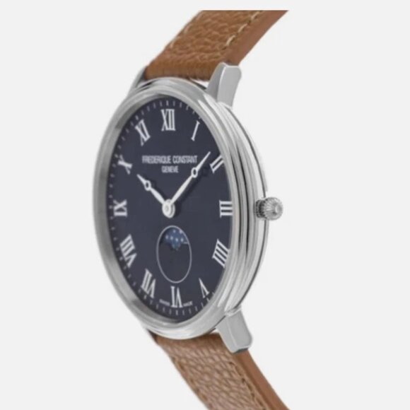 Frederique Constant Unisex Classic Moon Quartz Brown Watch 38 MM FC-206RN3S6 - Picture 3 of 5